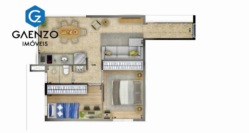 Apartamento à venda com 2 quartos, 38m² - Foto 13